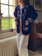 Charger l'image dans la galerie, Vintage navy long cardigan