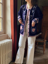 Charger l'image dans la galerie, Vintage navy long cardigan