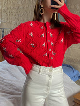 Charger l'image dans la galerie, Vintage Austrian red cardigan