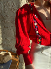 Charger l'image dans la galerie, Vintage Tyrol red cardigan