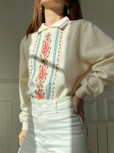 Charger l'image dans la galerie, Vintage embroidery creamy sweater