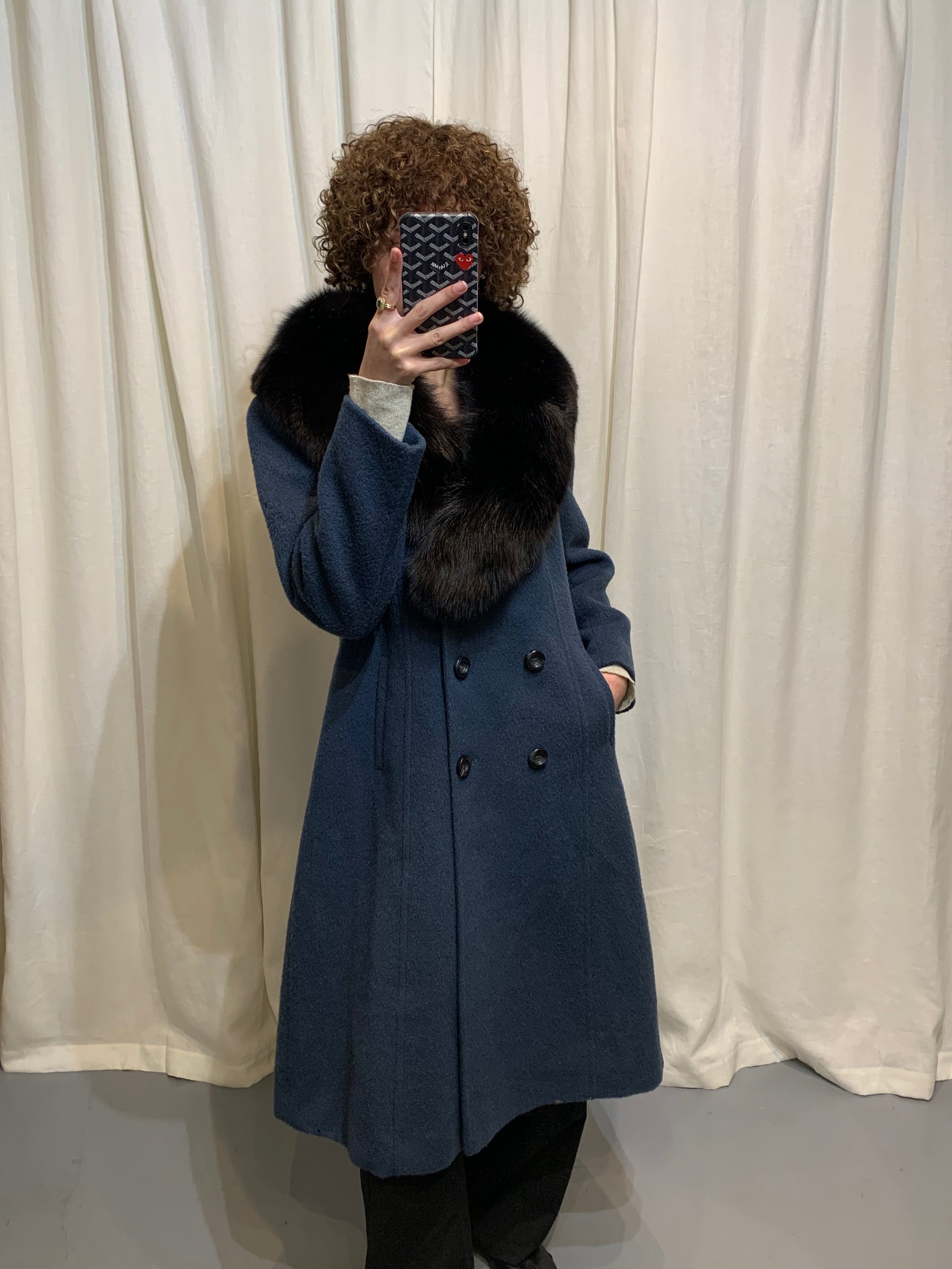 MANTEAU LAINE BLEU LANIFICO