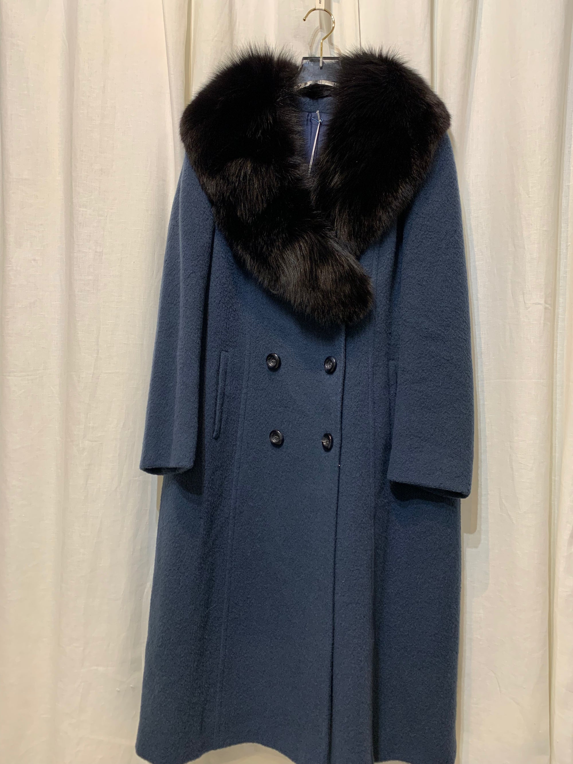 MANTEAU LAINE BLEU LANIFICO