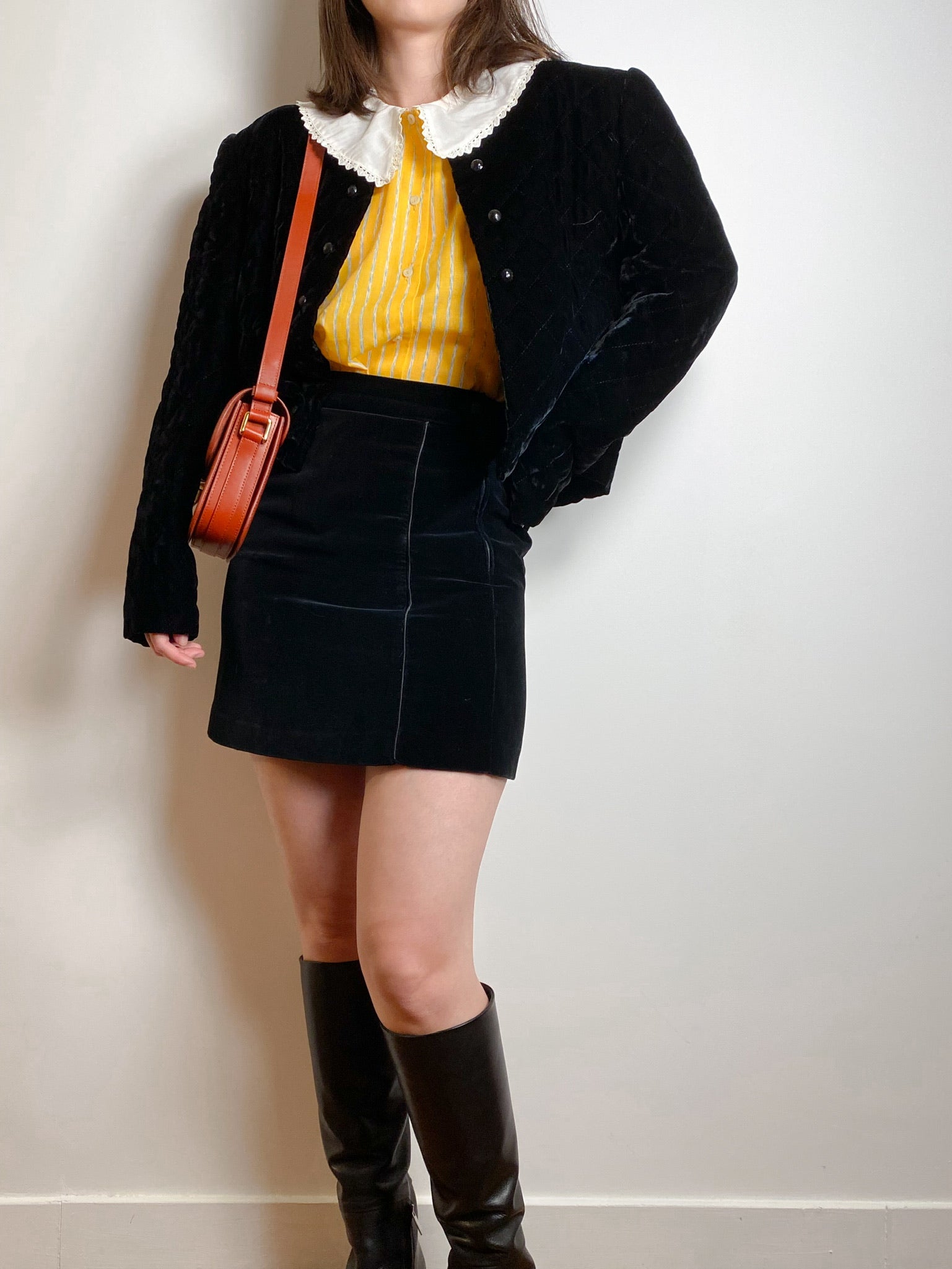 Black quilted blazer