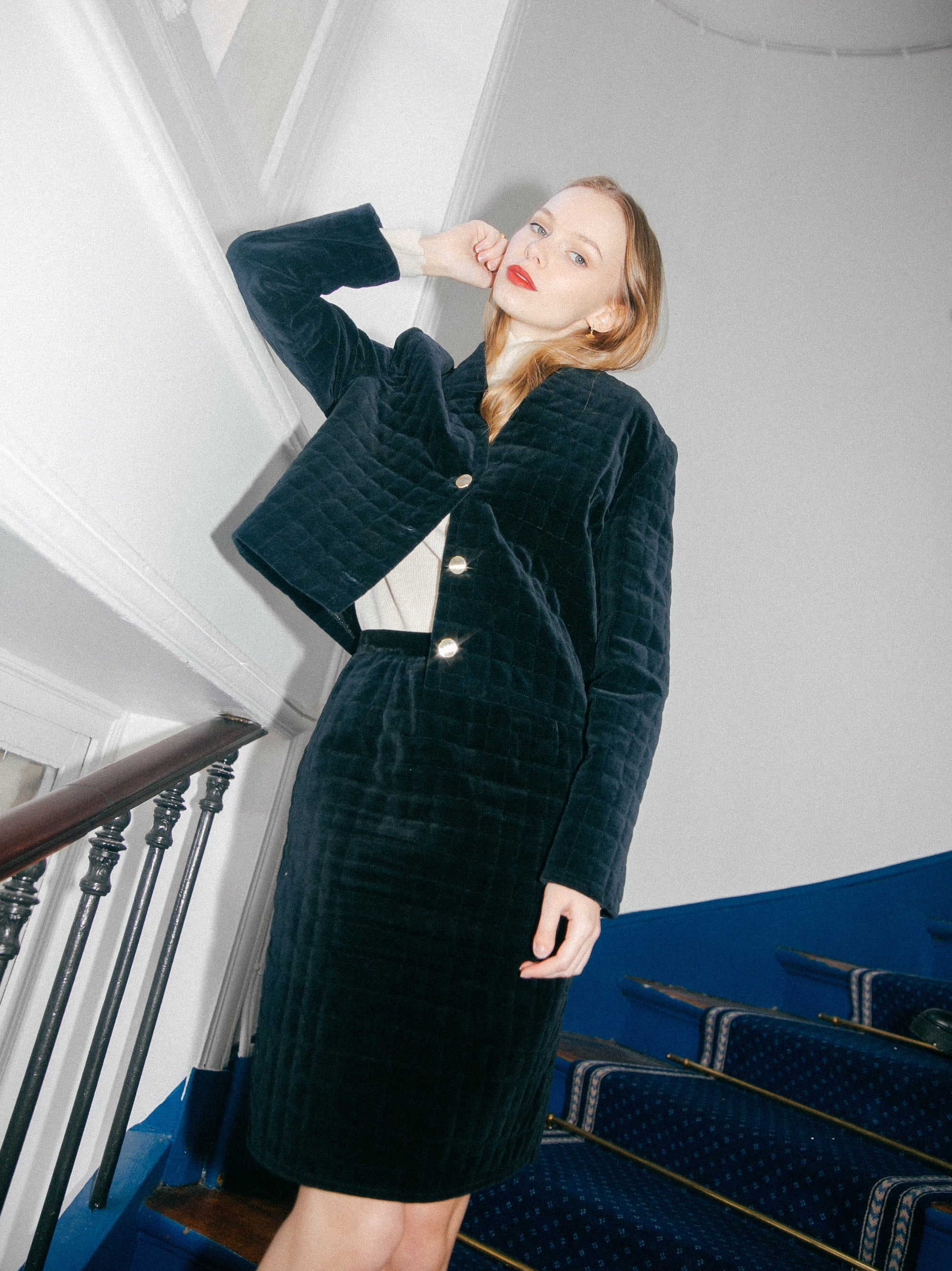 Vintage quilted black suits