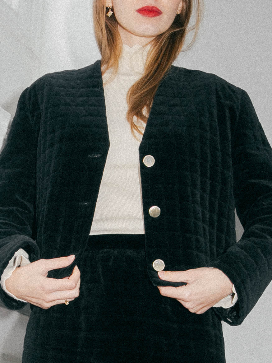 Vintage quilted black suits