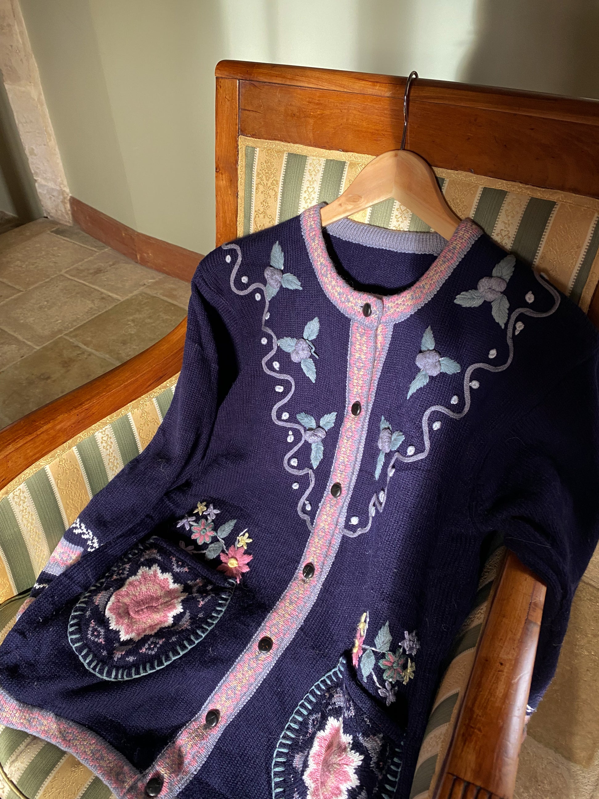 Vintage navy long cardigan