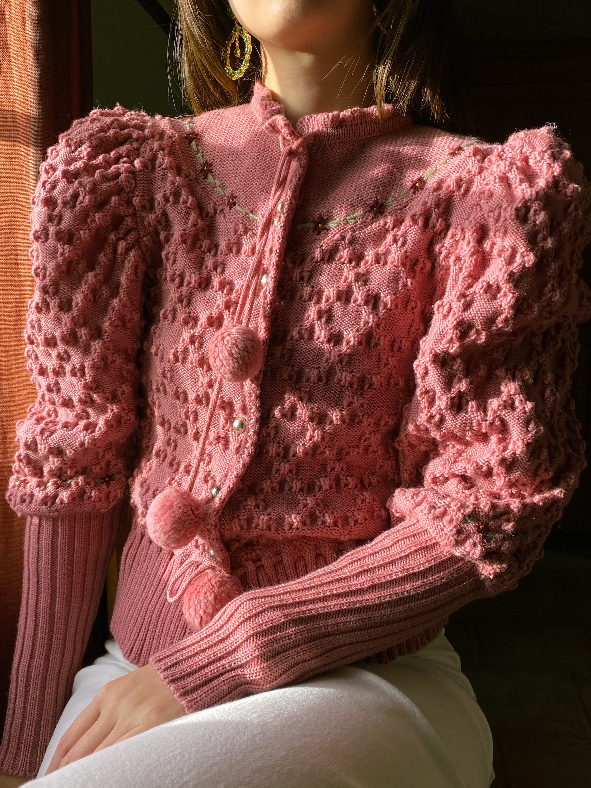 Vintage austrian rose cardigan