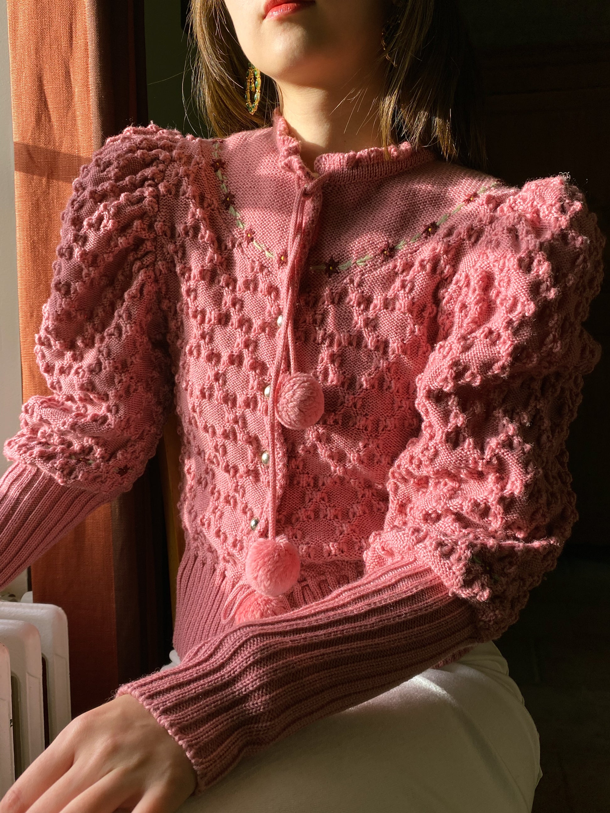 Vintage austrian rose cardigan