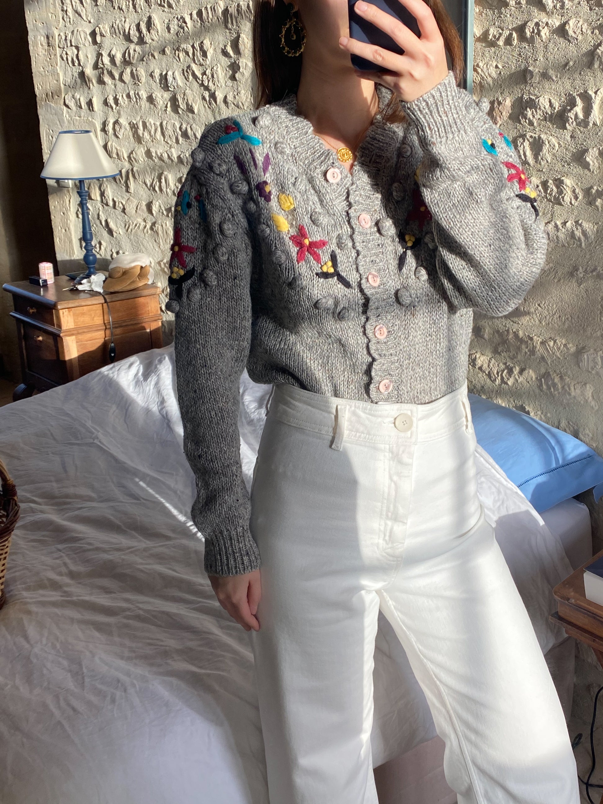 Vintage light grey cardigan