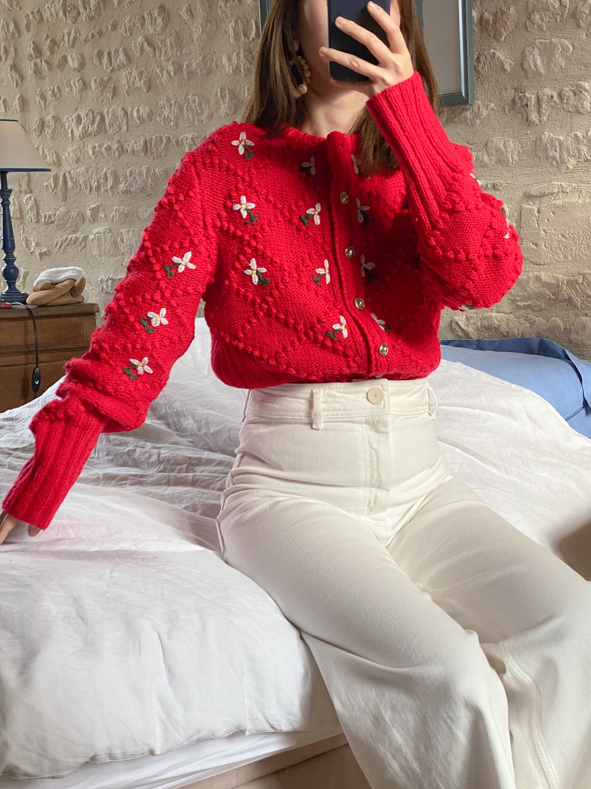 Vintage Austrian red cardigan
