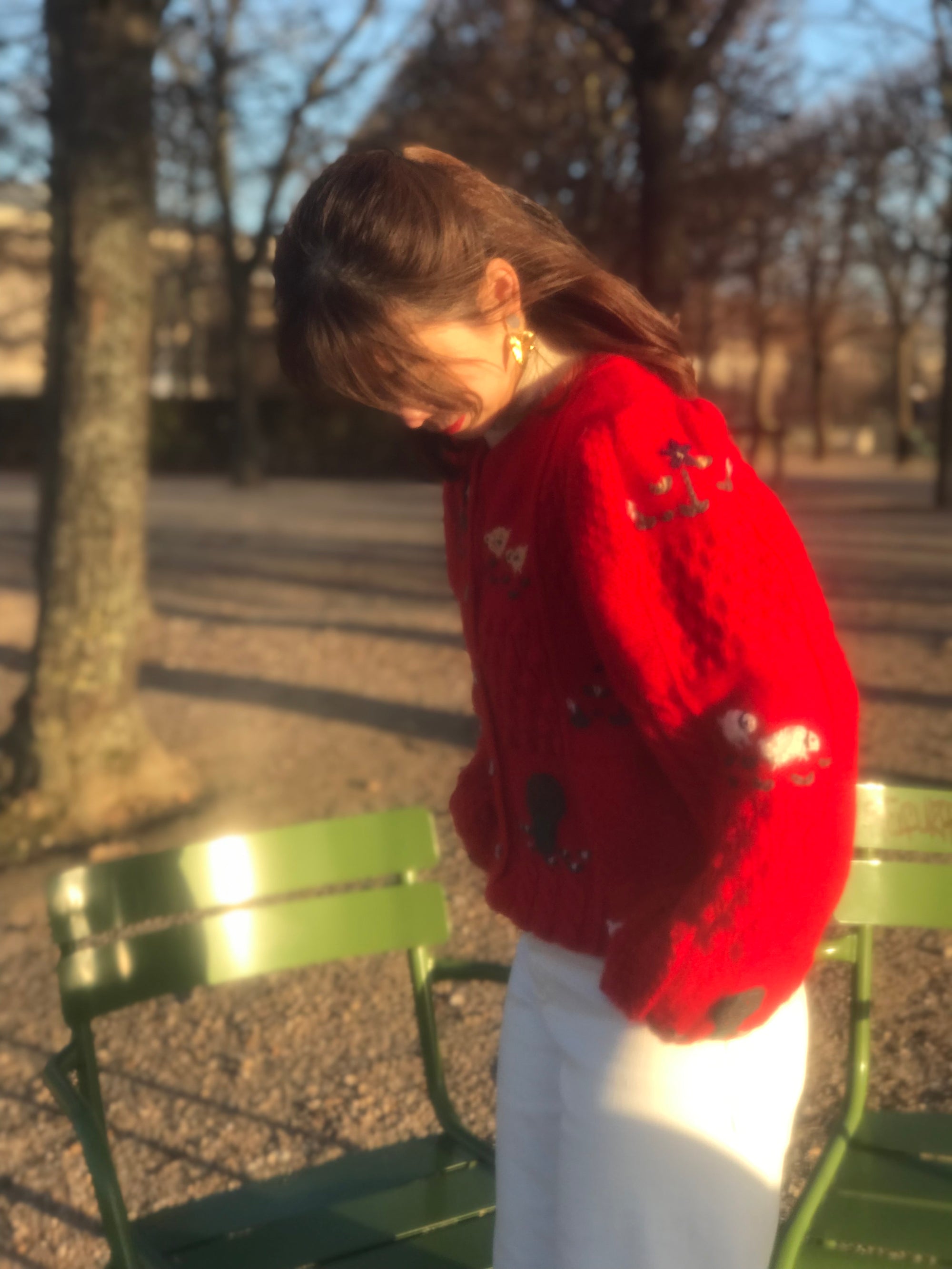 Vintage mohair red cardigan
