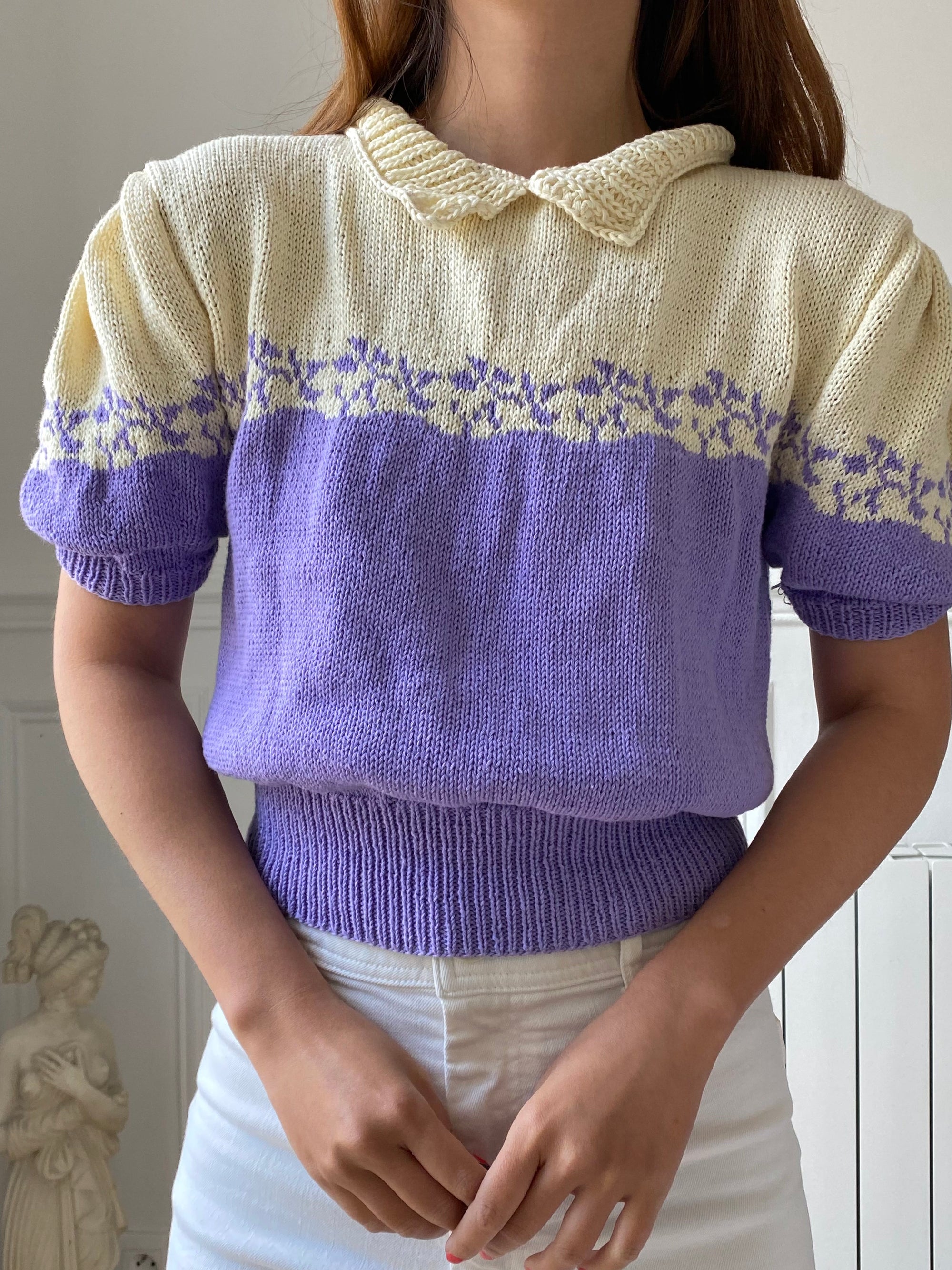 PRE-ORDER Hand knitted purple pullover