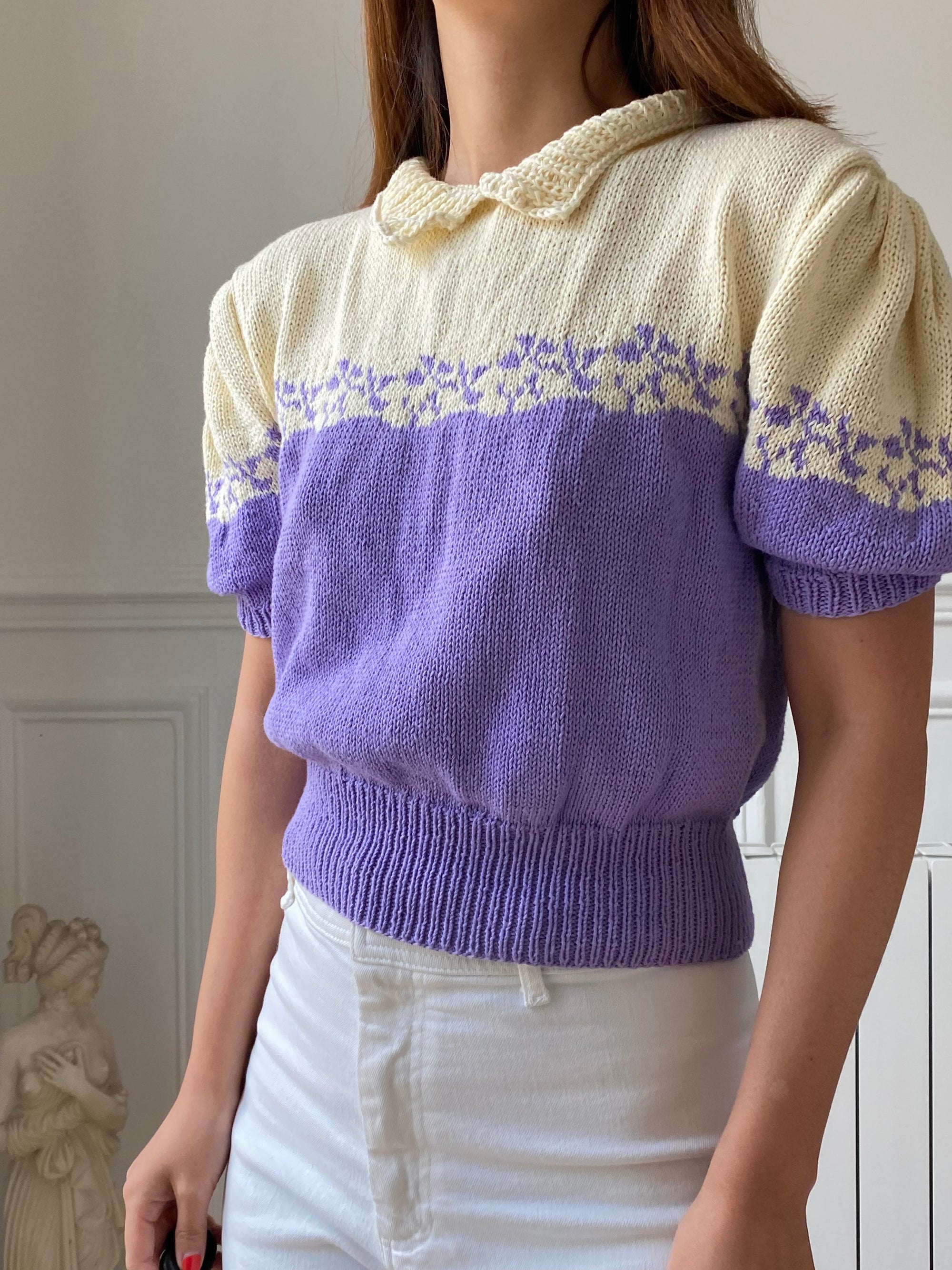 PRE-ORDER Hand knitted purple pullover