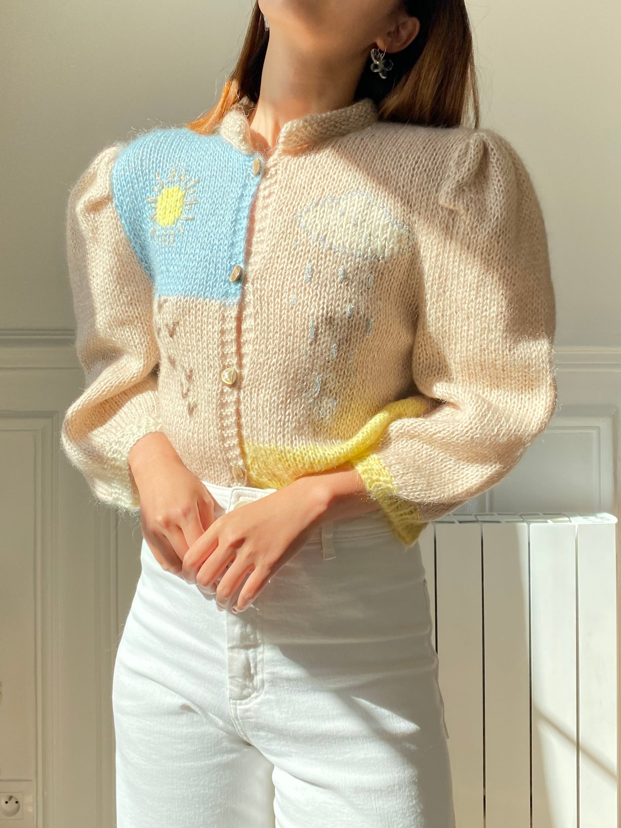 Vintage cardigan mohair dessin