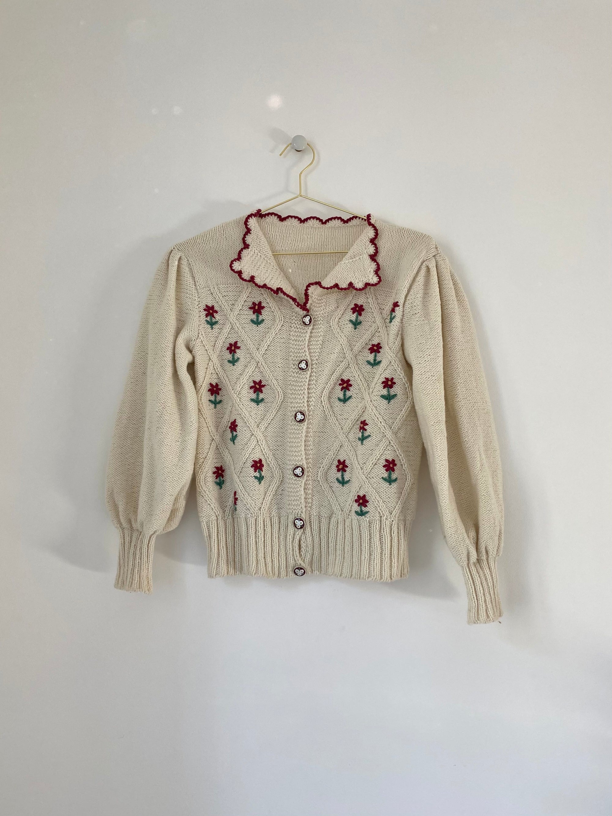 PRE-ORDER Hand knitted white cardigan