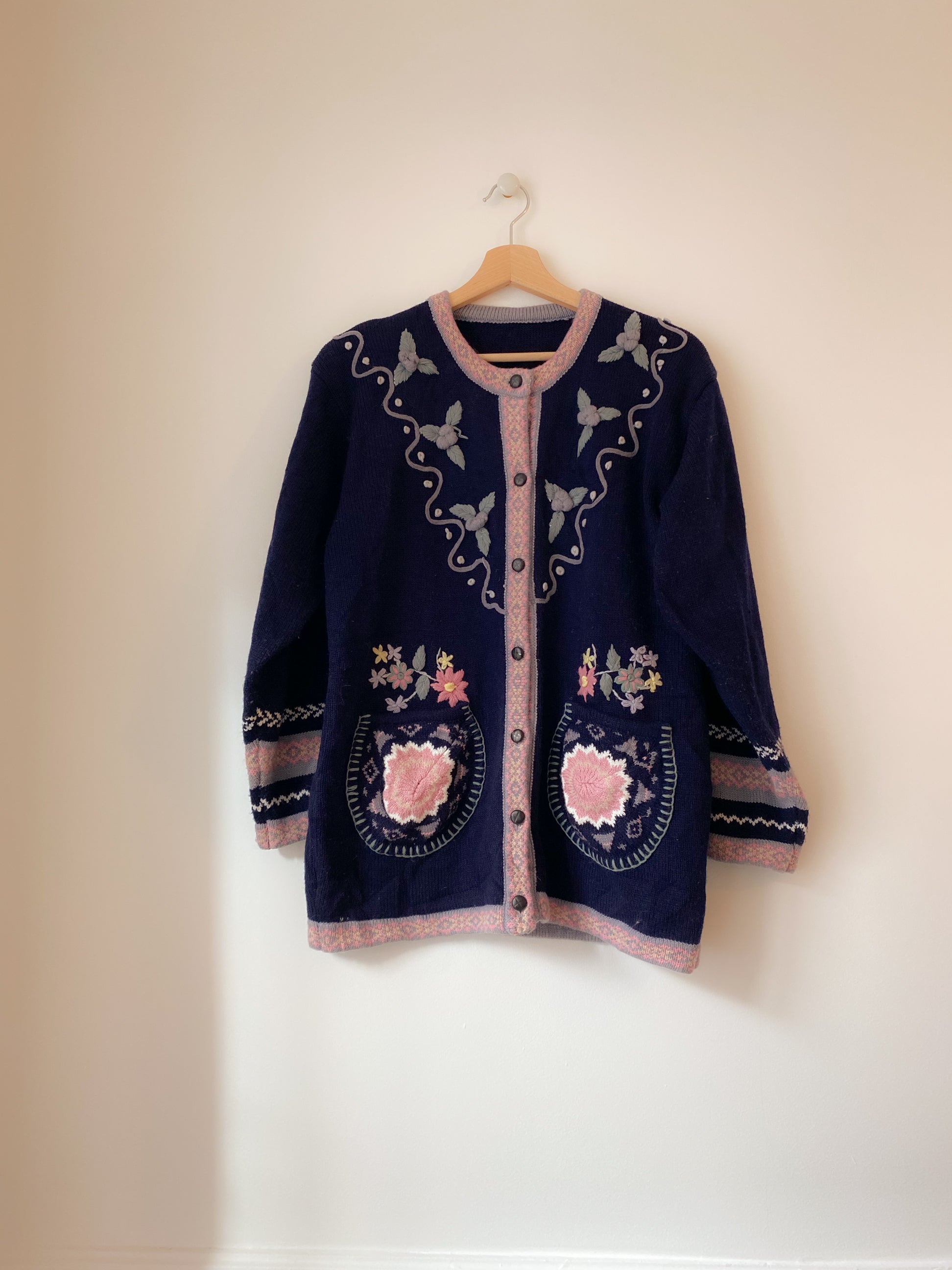 Vintage navy long cardigan