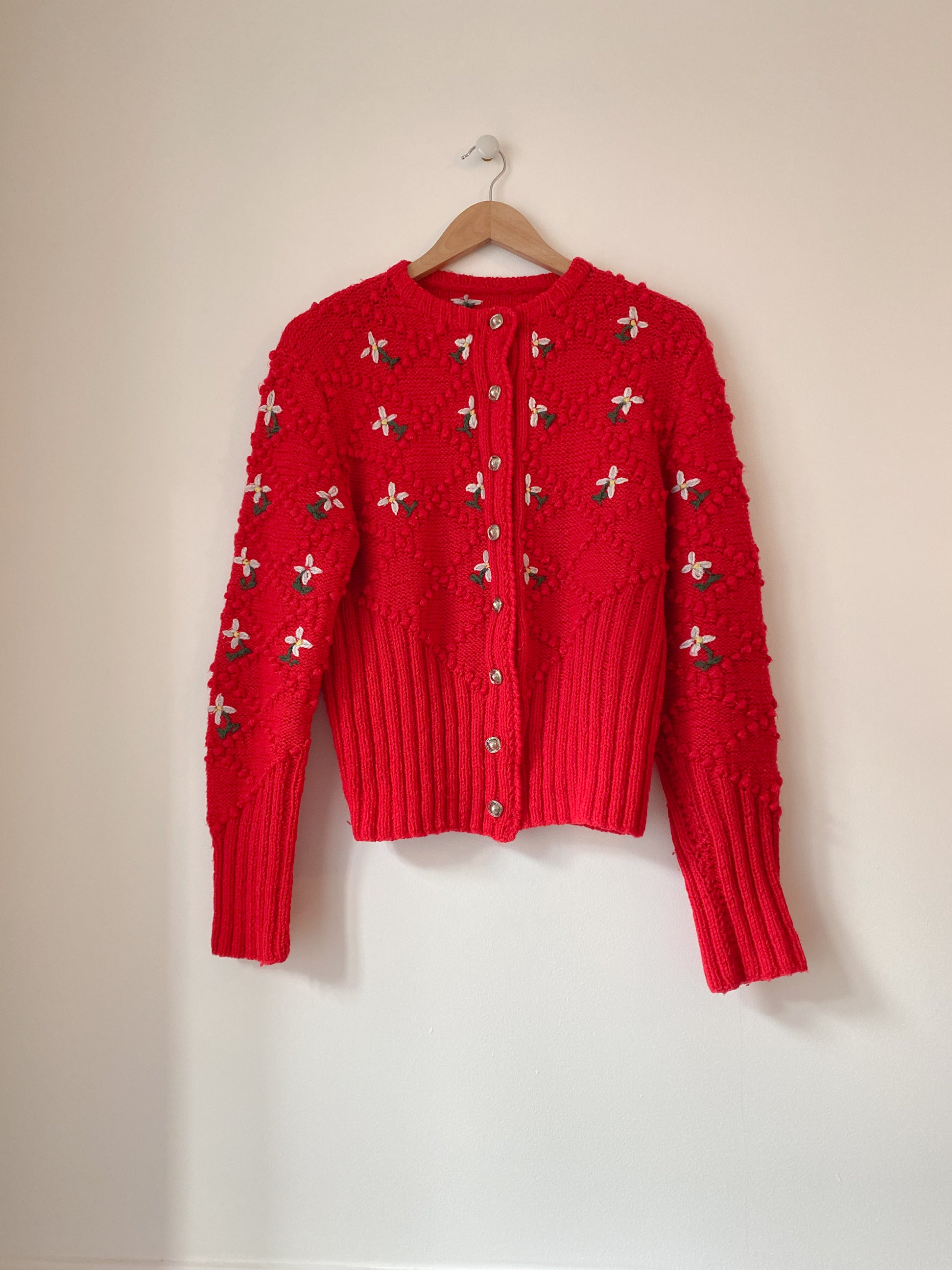 Vintage Austrian red cardigan
