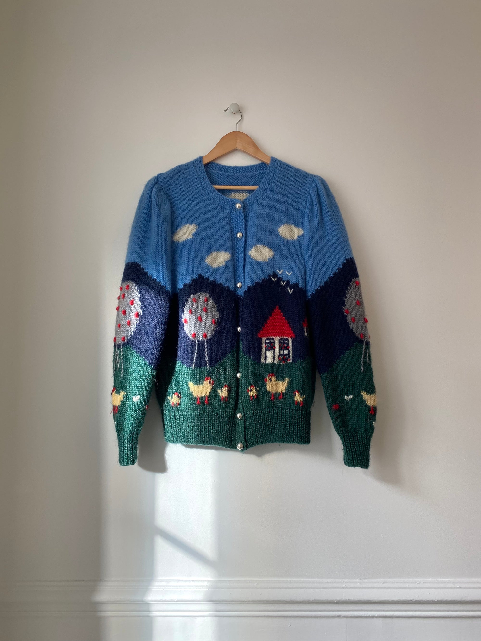 Vintage landscape mohair cardigan