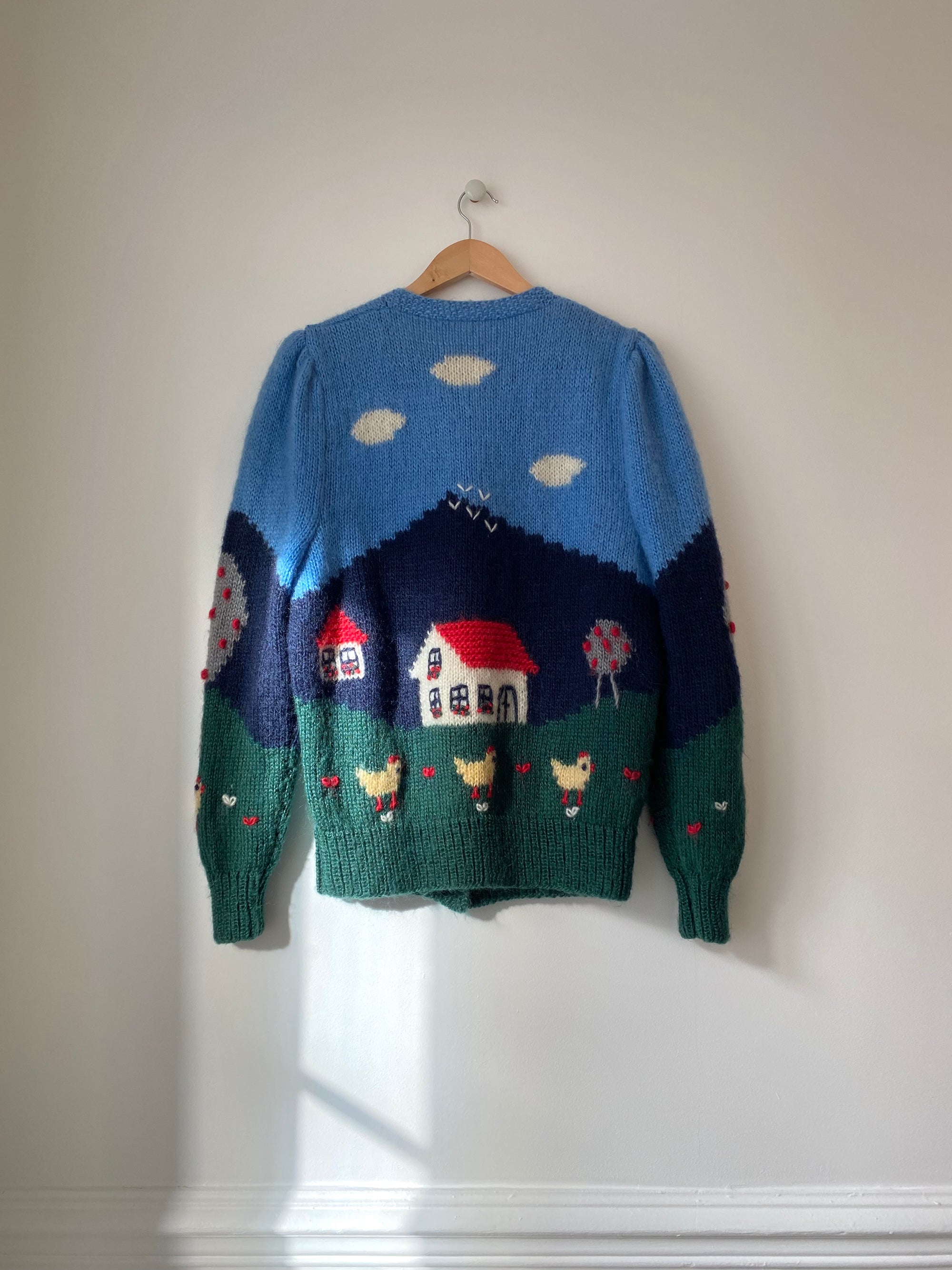 Vintage landscape mohair cardigan