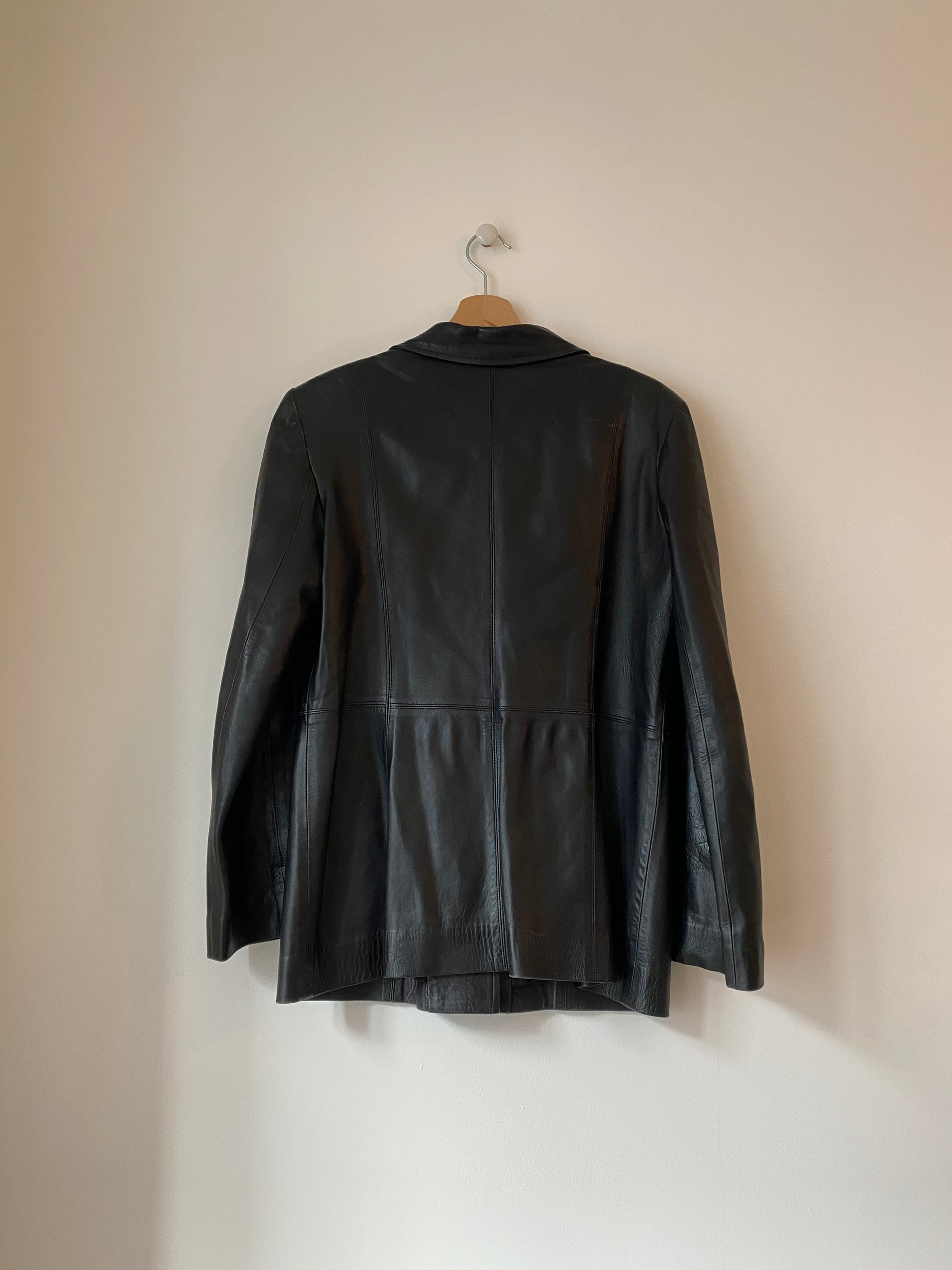 Vintage black leather blazer