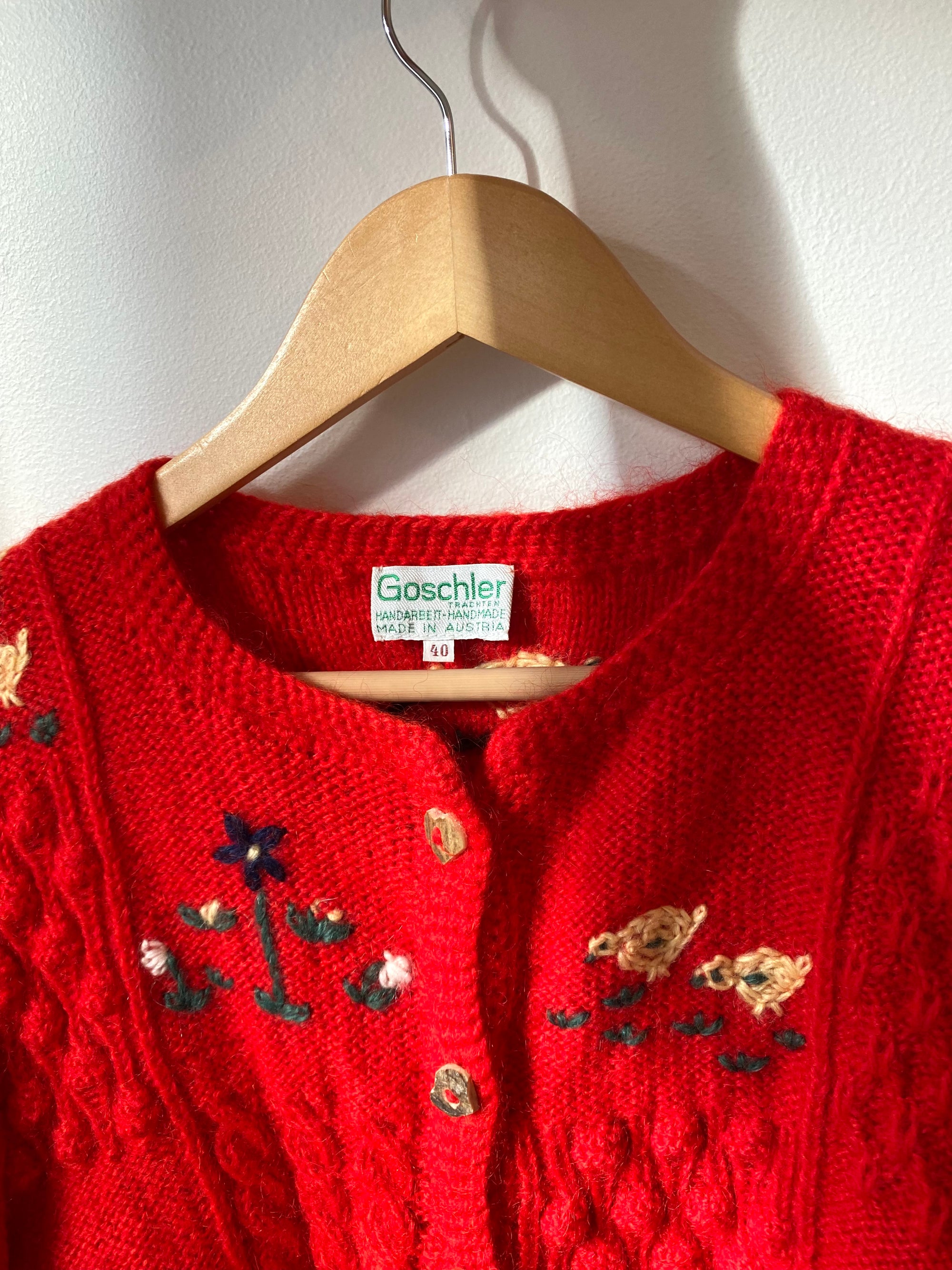 Vintage mohair red cardigan