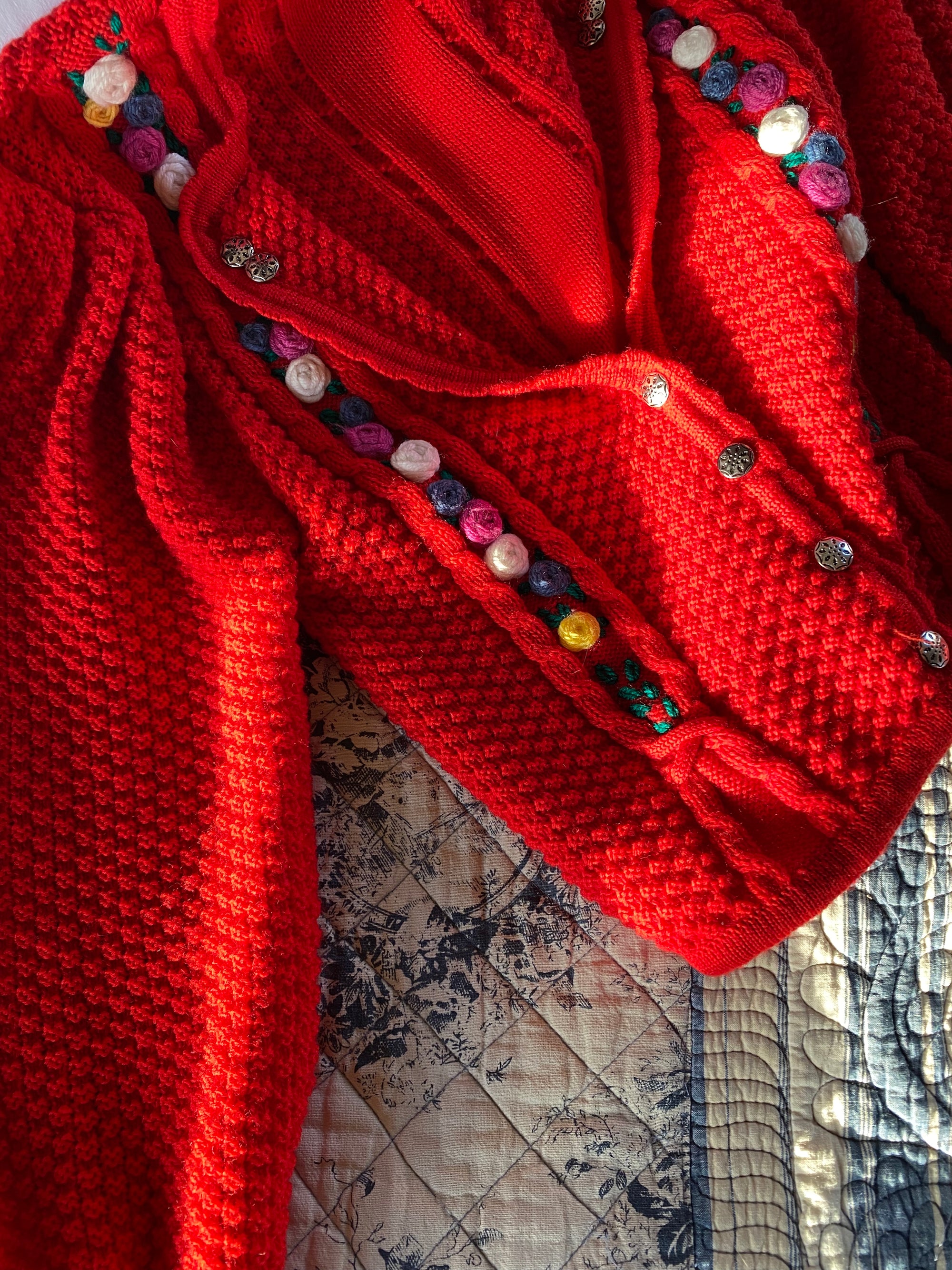 Vintage Tyrol red cardigan