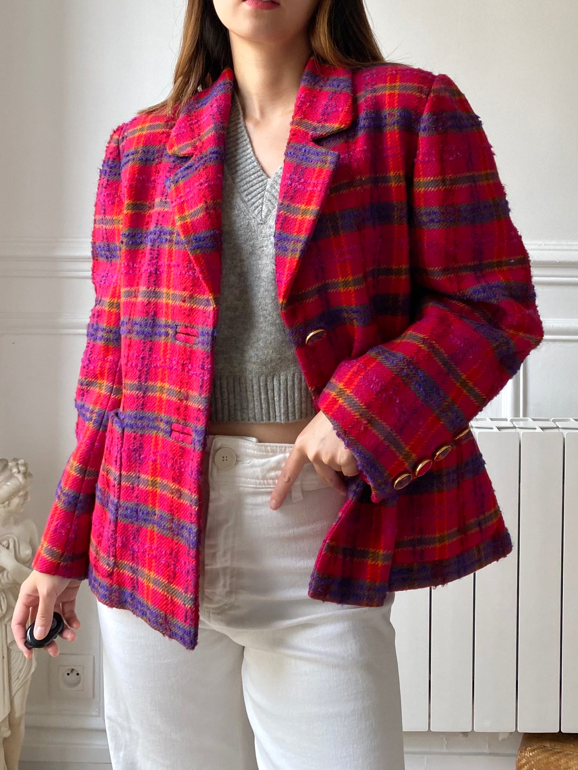 Blazer tweed fushia 70s