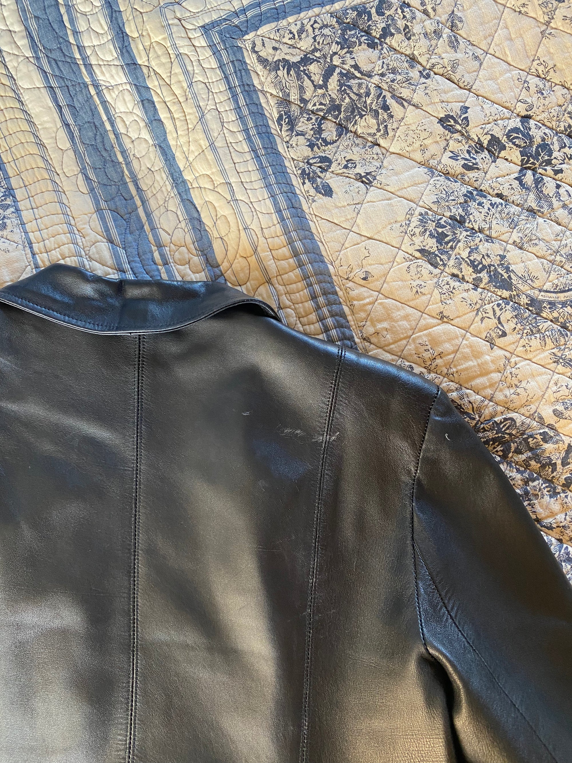 Vintage black leather blazer