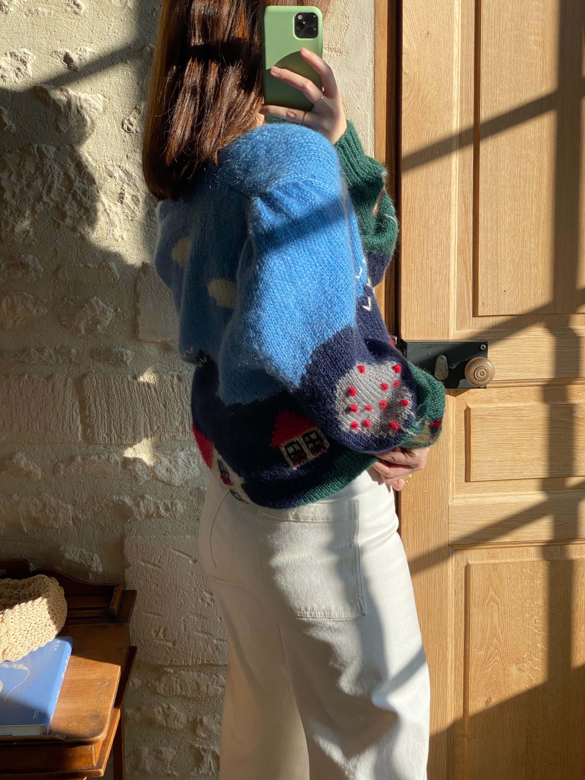 Vintage landscape mohair cardigan
