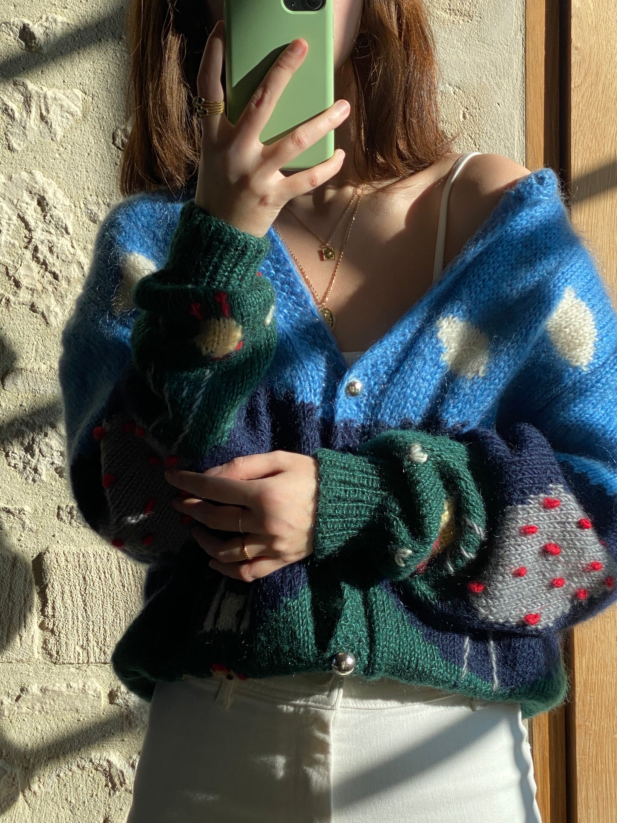Vintage landscape mohair cardigan