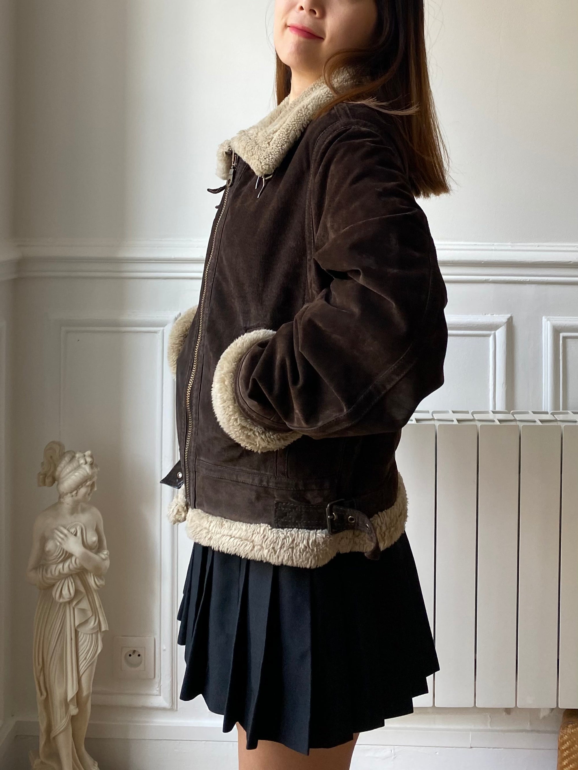 Manteau bomber suede 80s