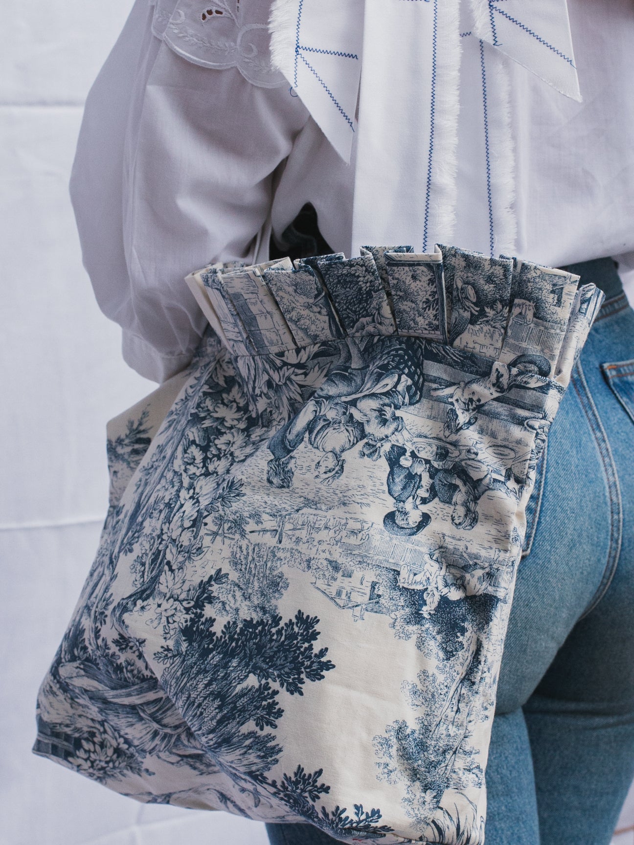 Handmade bag Toile de Jouy