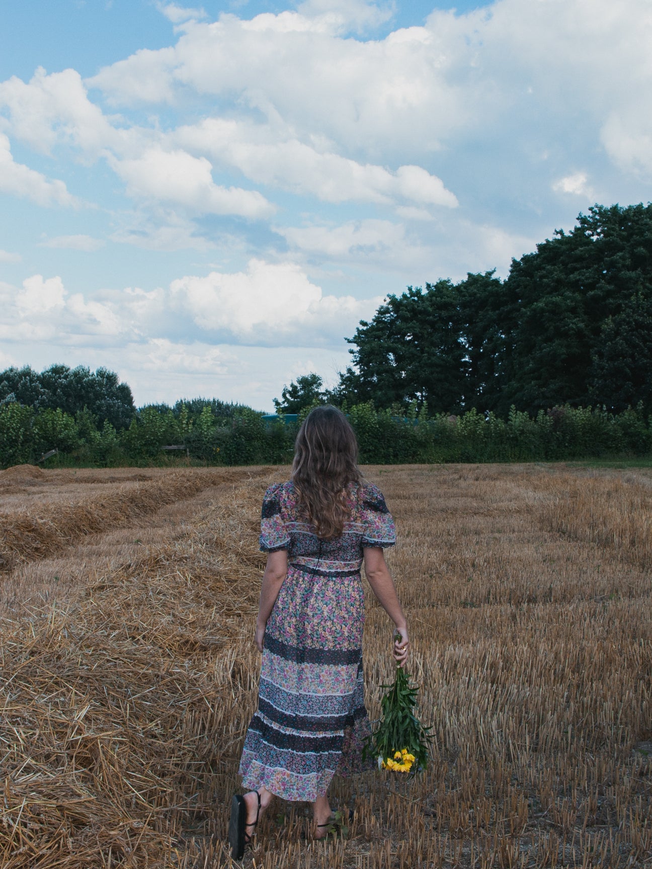Handmade dress floral viscose