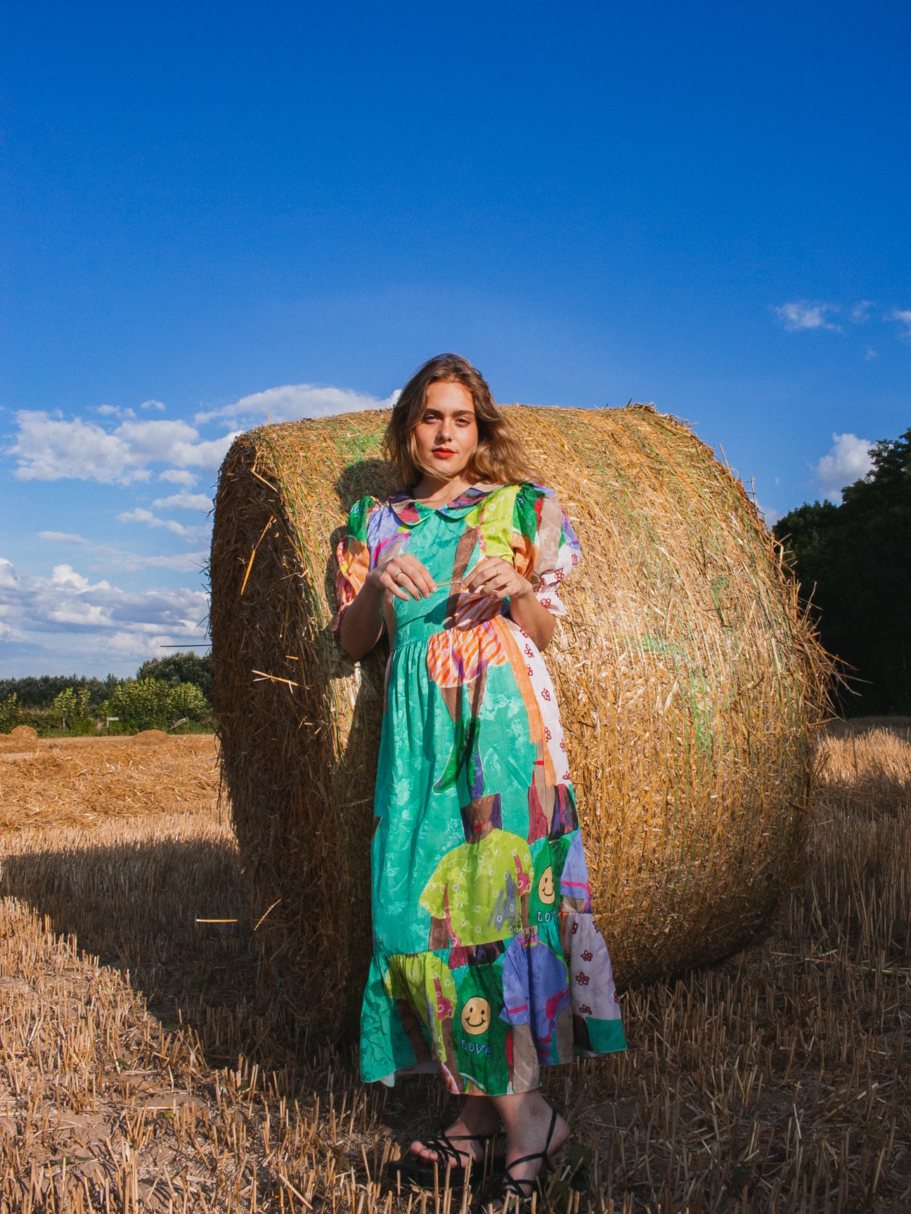 Handmade colorful viscose dress