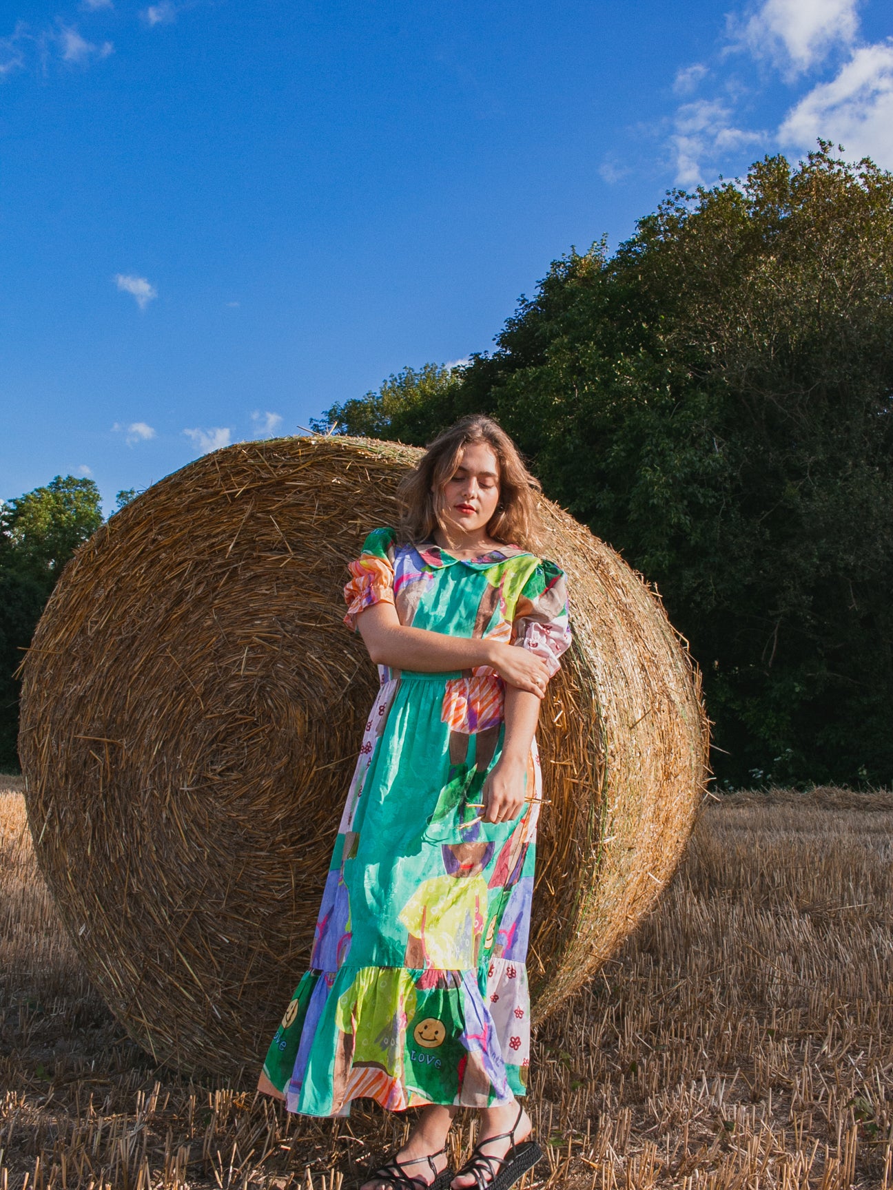 Handmade colorful viscose dress