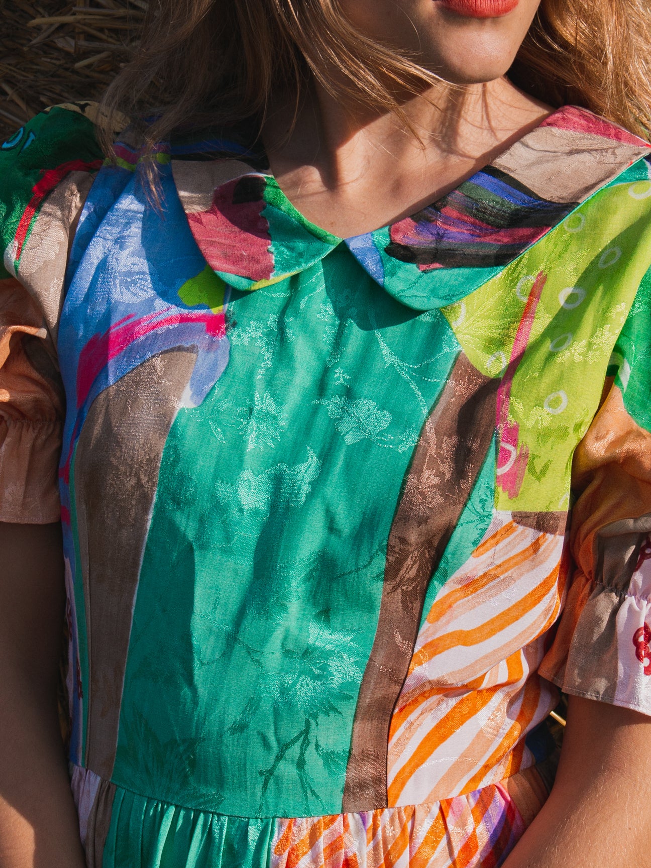 Handmade colorful viscose dress