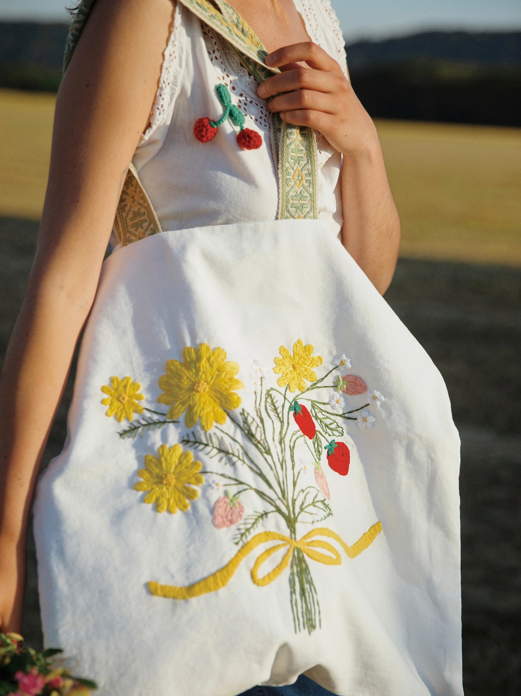 Handmade embroidery flower bag