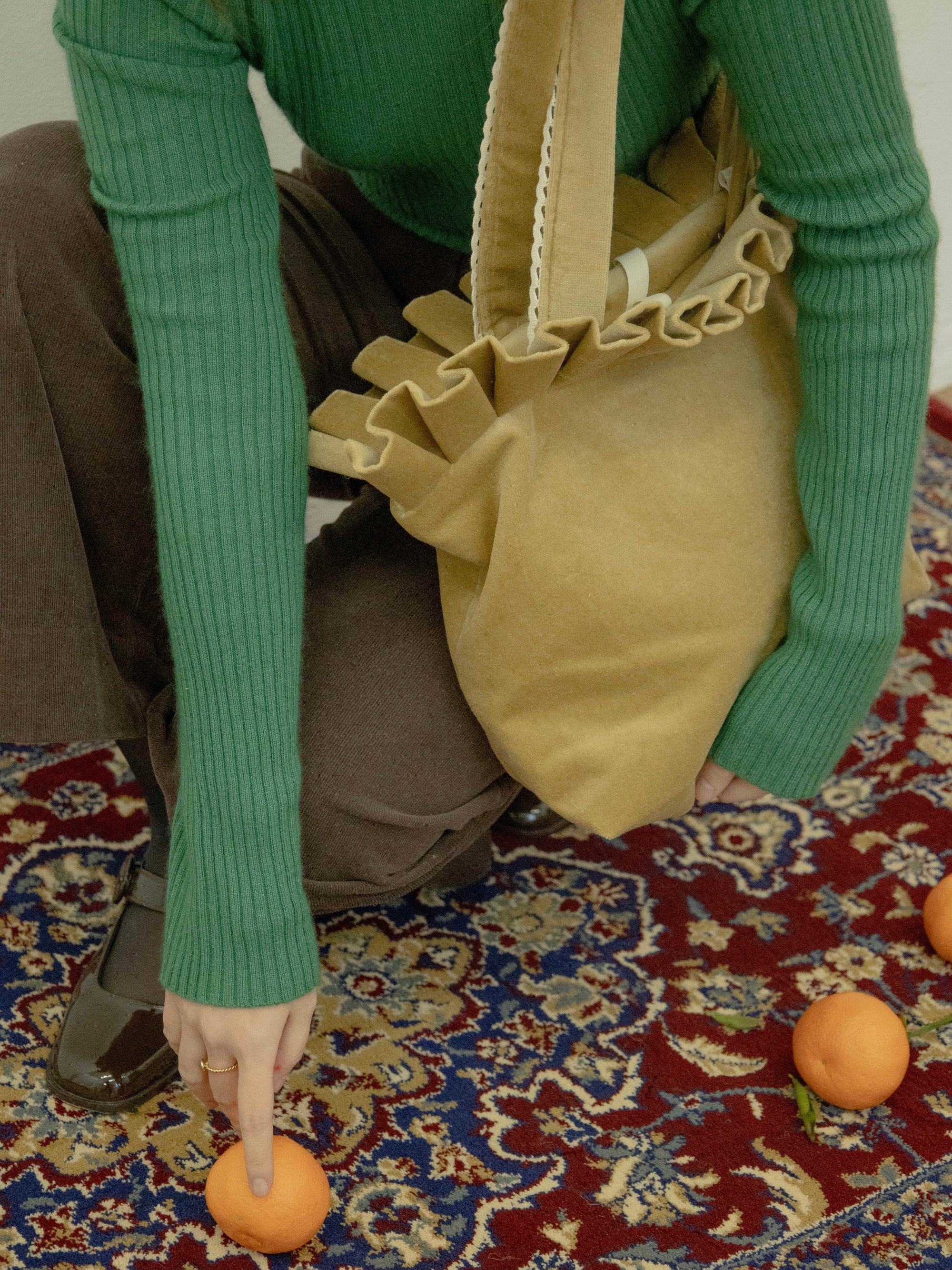 Handmade flounce hem bag