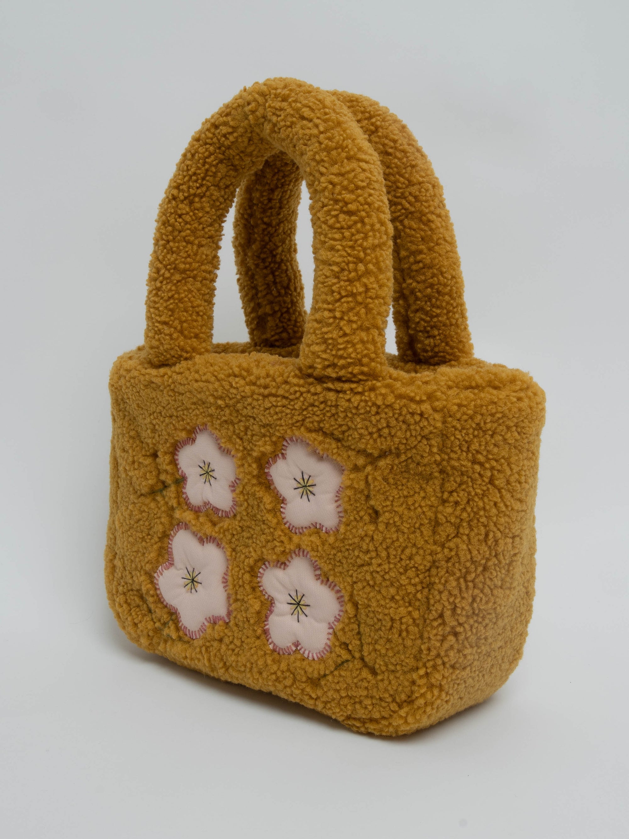 Handmade shearling tote